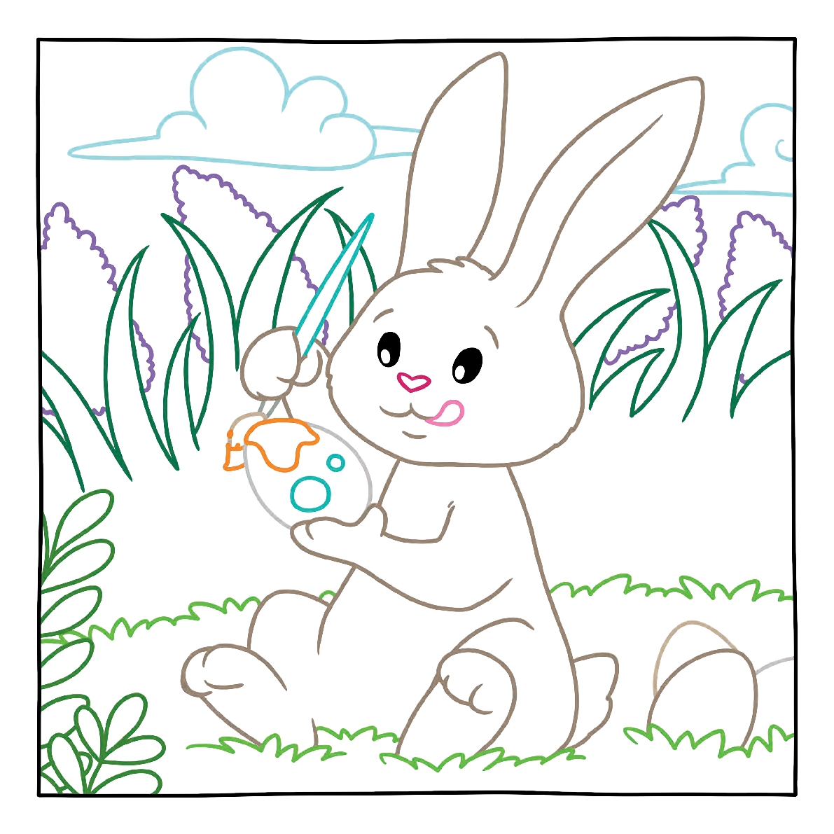 Magic Paper Coloring Book: Easter Bunny and Friends