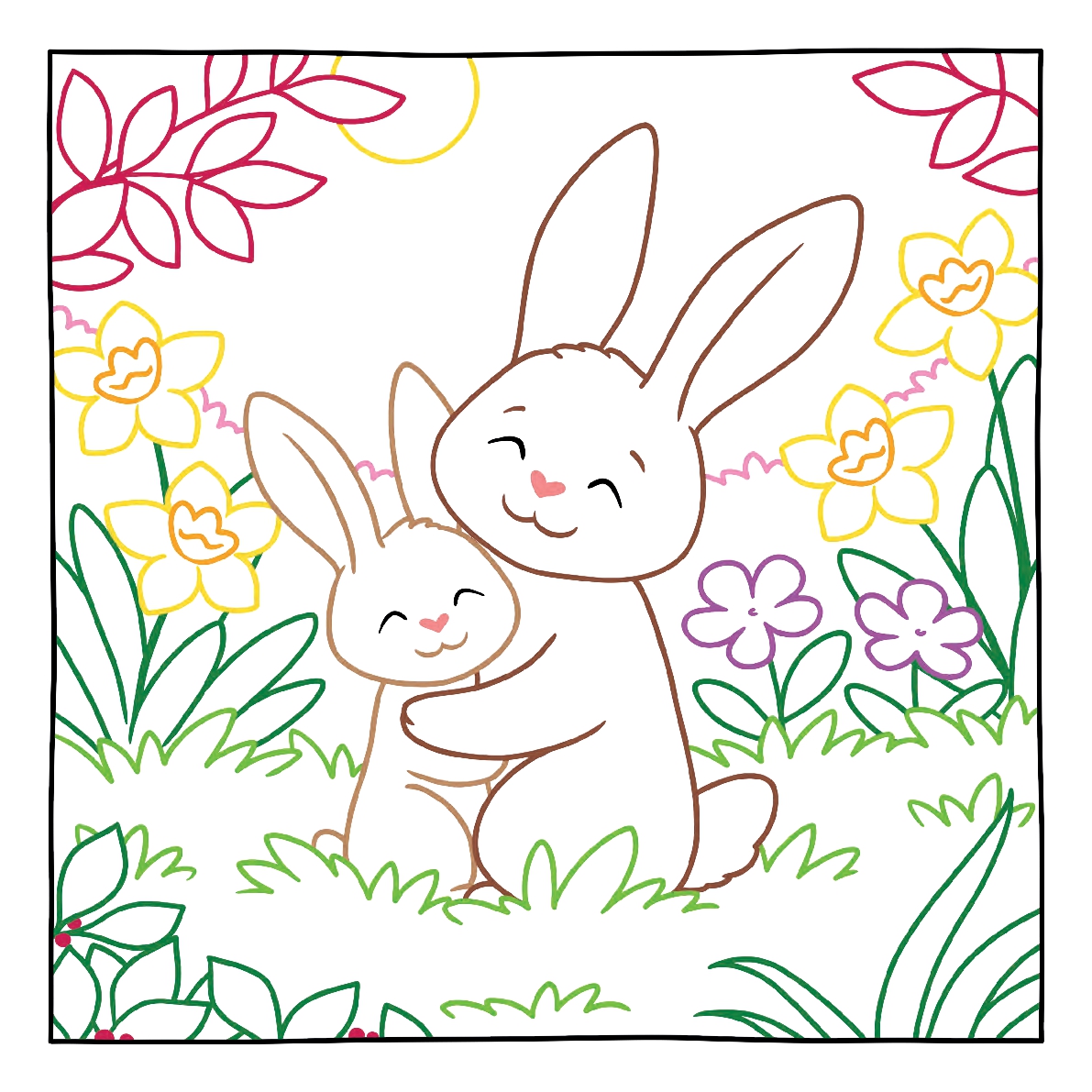 Magic Paper Coloring Book: Easter Bunny and Friends
