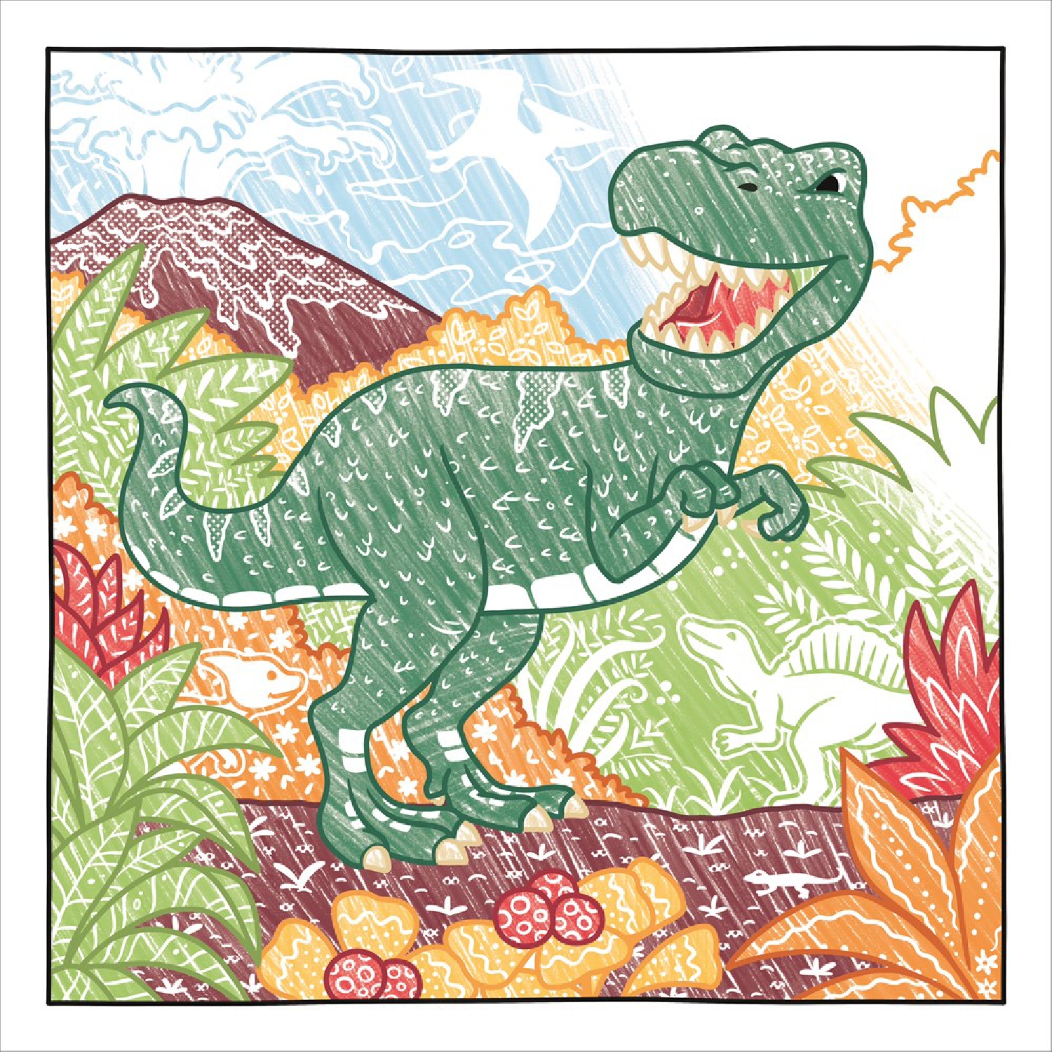 Magic Paper Coloring Book: Dinosaurs