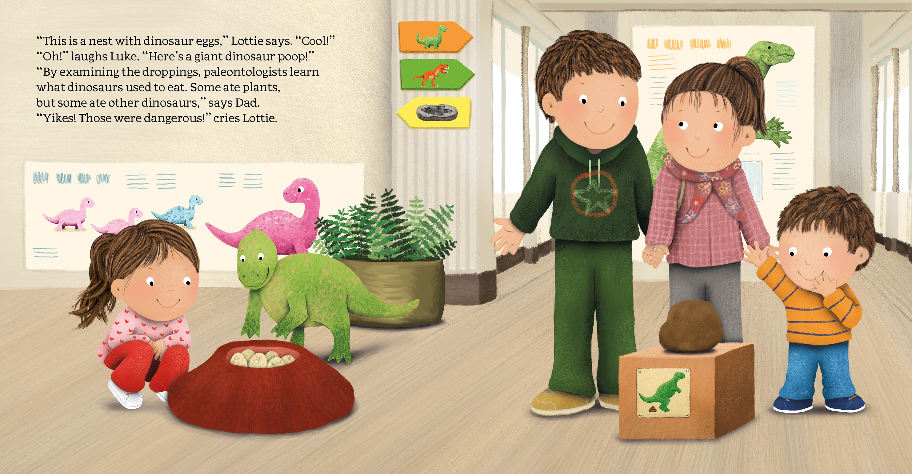 Luke and Lottie. The Dinosaur Museum