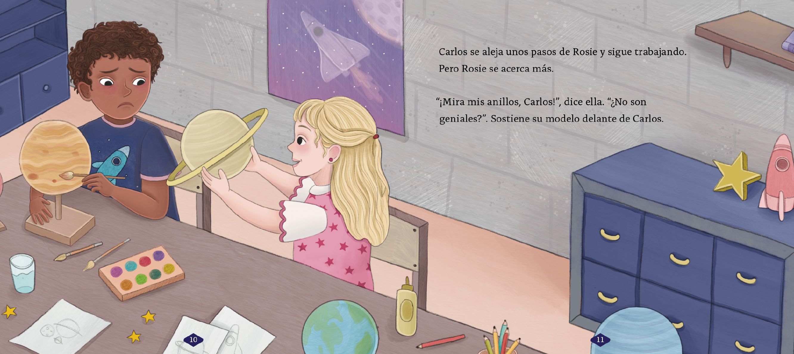 Carlos y Rosie en el espacio