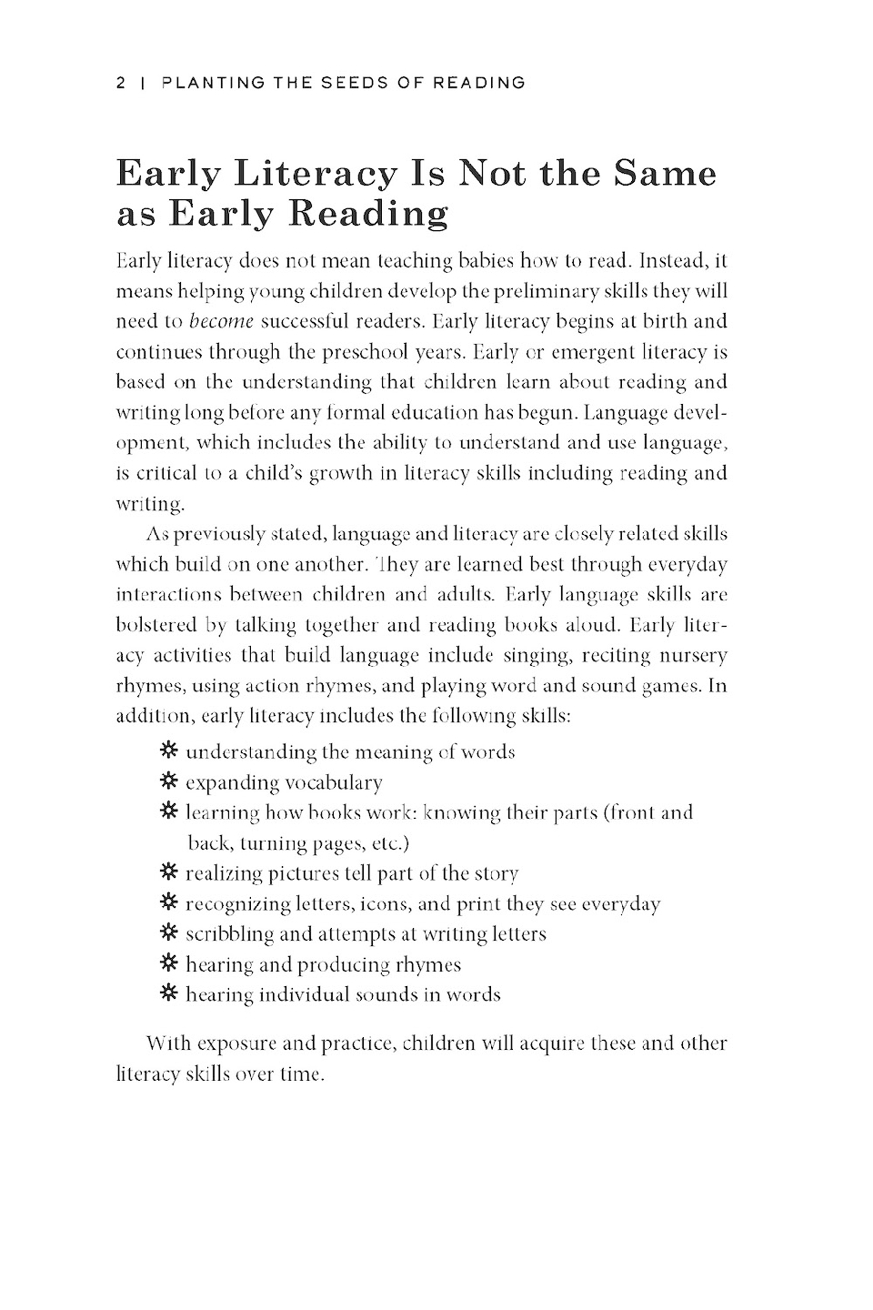 Planting the Seeds of Reading