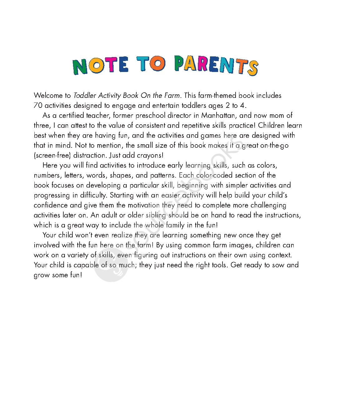 Toddler Activity Book On the Farm