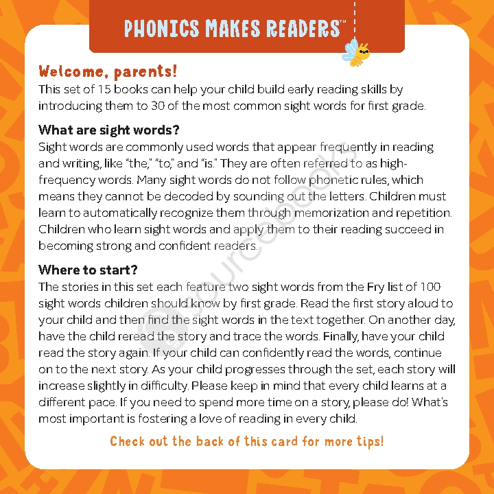 Phonics Makes Readers: Sight Words First Grade