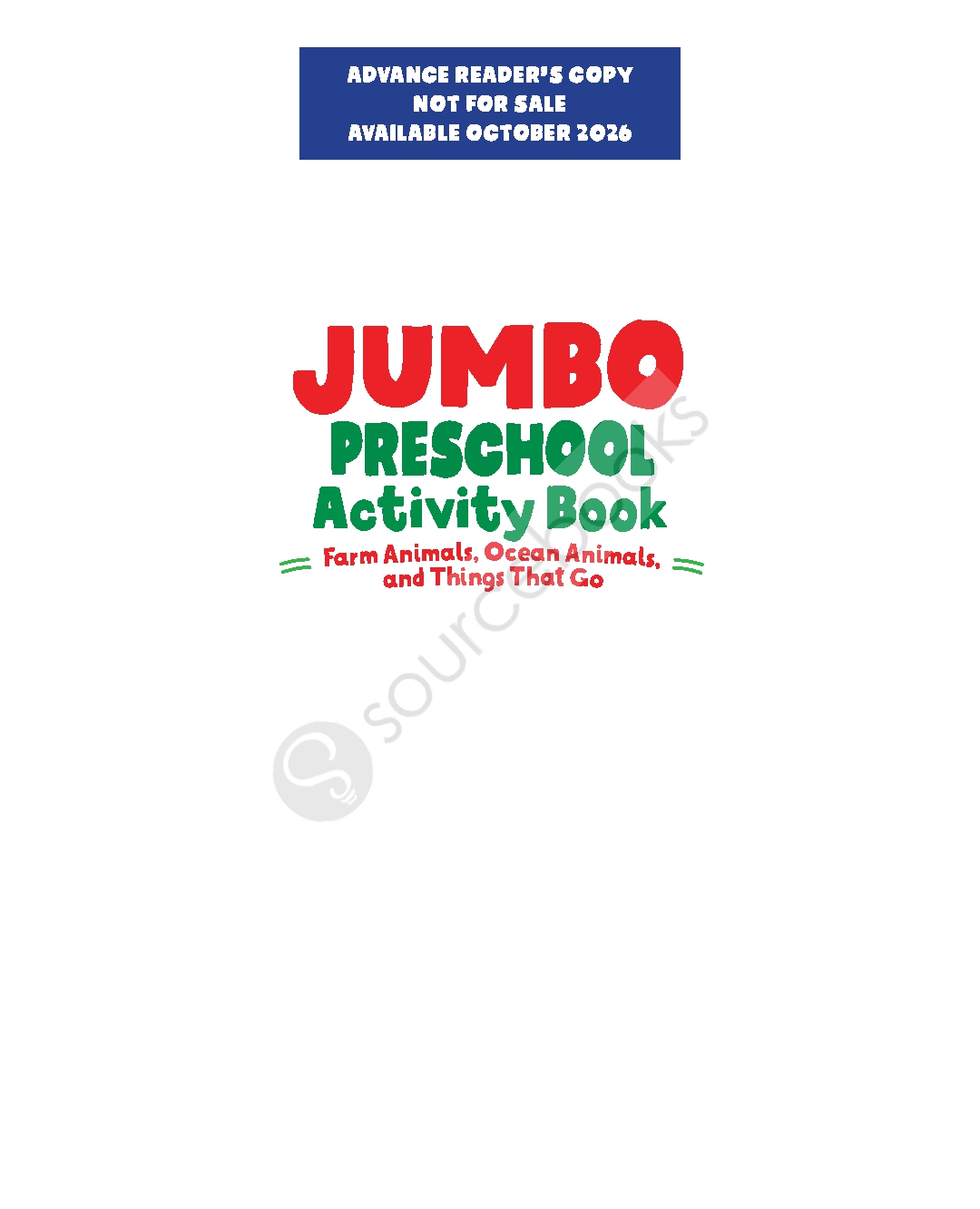 Jumbo Preschool Activity Book: Farm Animals, Ocean Animals, and Things That Go